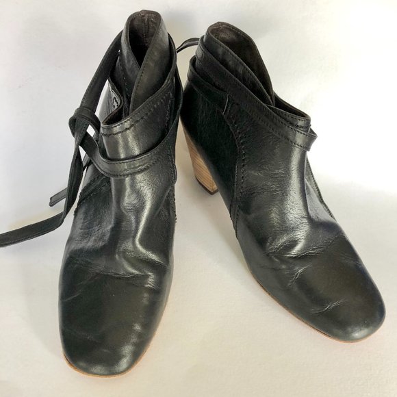 EUC By Hudson Handmade Booties w/Ties Size 7 - Picture 2 of 6